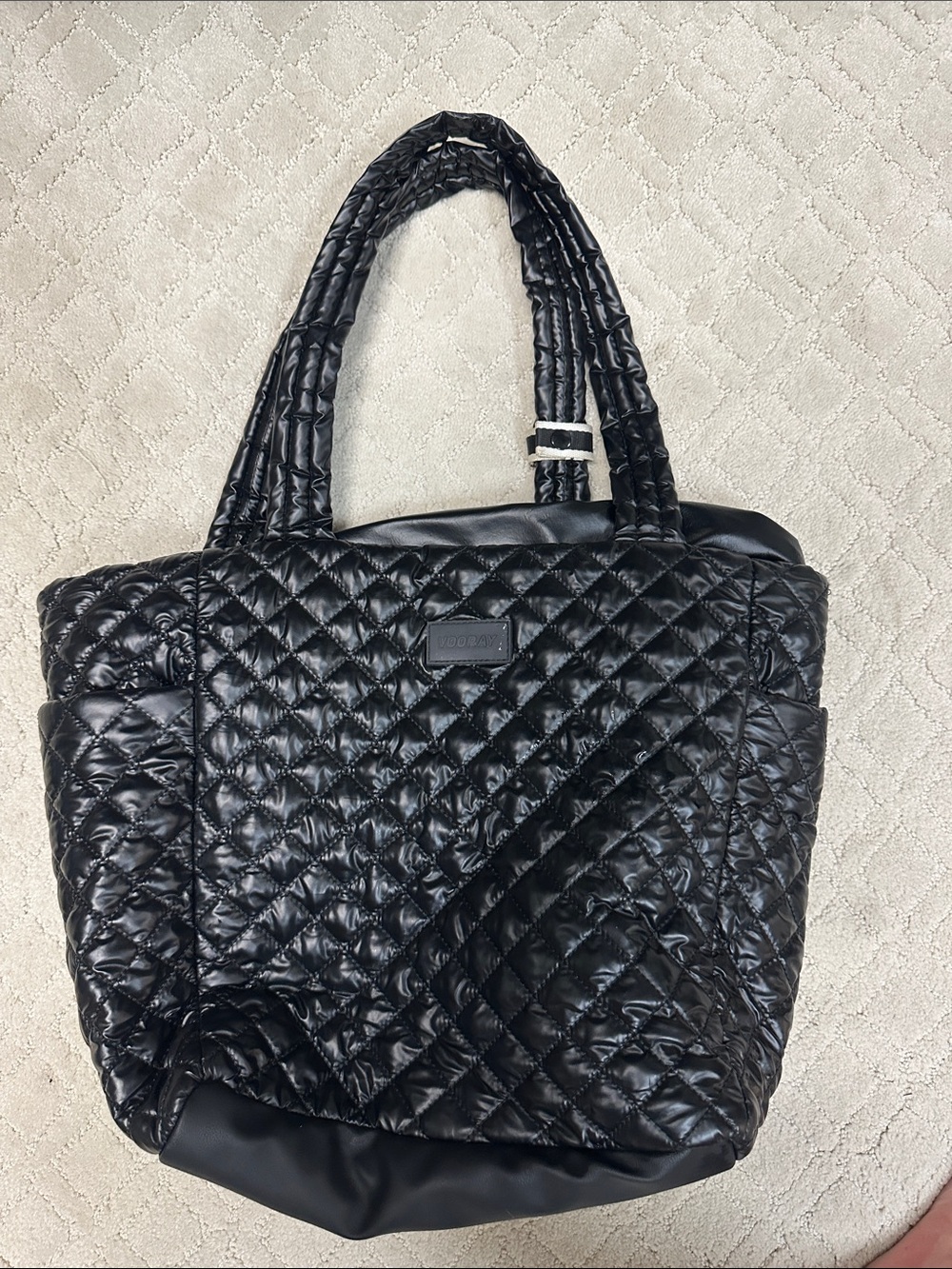 Vooray Naomi tote Quilted Black Tote Bag - Stylish Everyday Carry